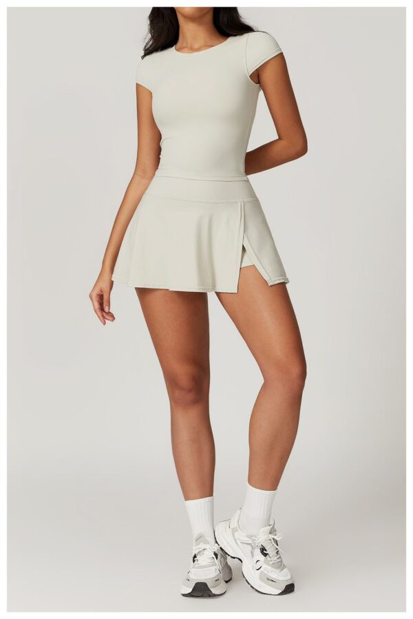 Tennis Chic Set - Cap-Sleeve Top & Skirt